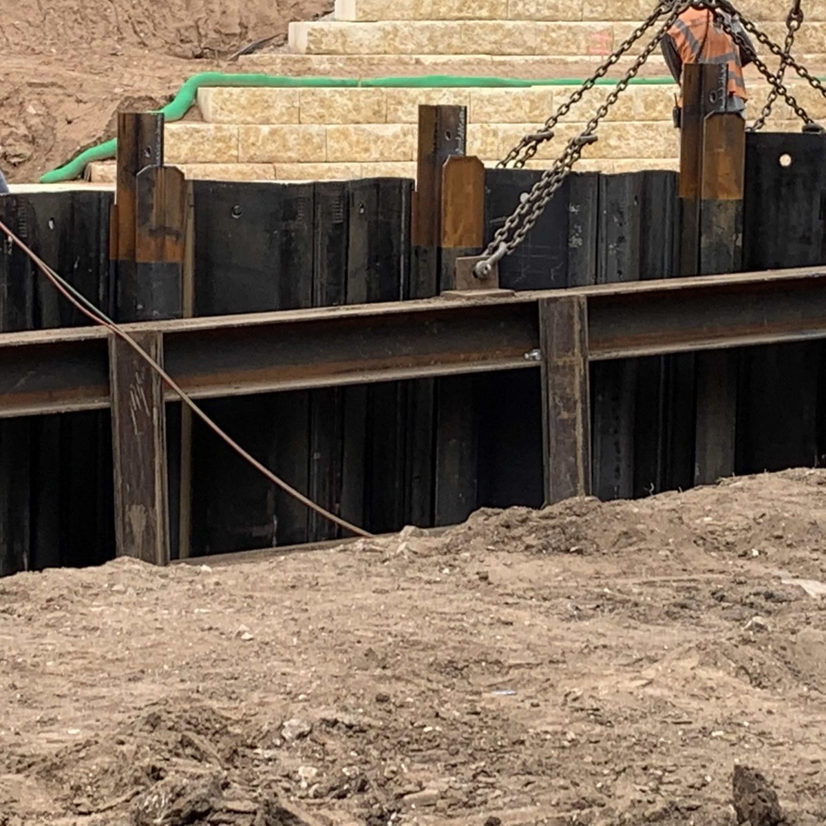Ground-level hot rolled sheet pile installation